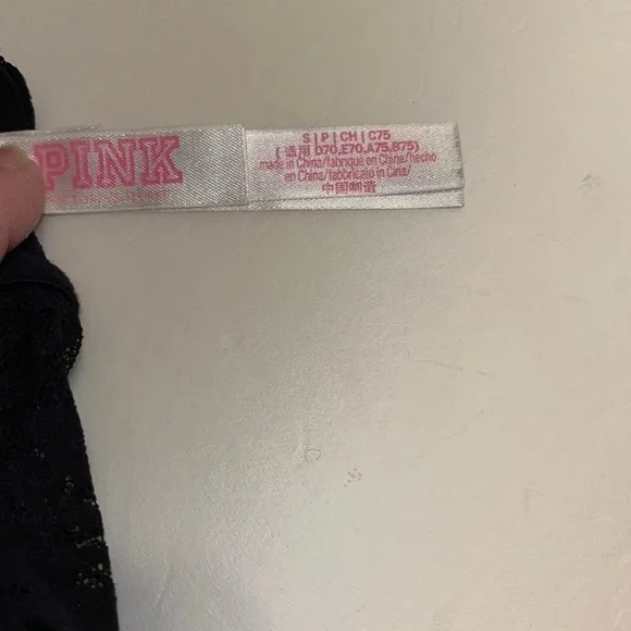 Victoria’s Secret PINK Black Lace Underwire Halter Bra size S - Picture 5 of 5